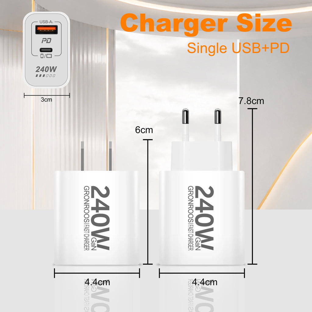 240W GaN PD USB C Charger For iPhone 17