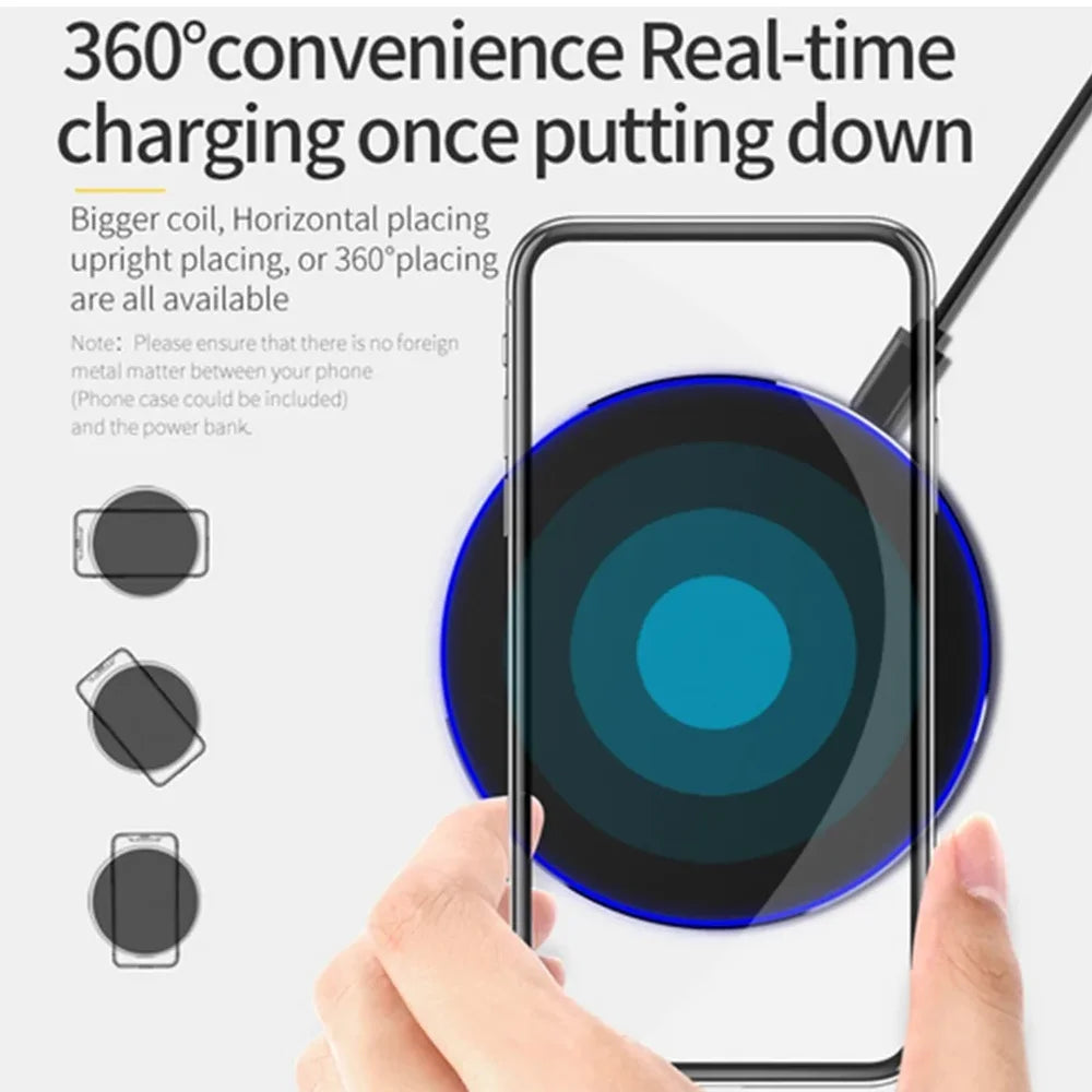 Wireless Charger For iPhone 17-11 Pro XS Max Mini X XR Induction Fast Wireless Charging Pad For Samsung Xiaomi Huawei