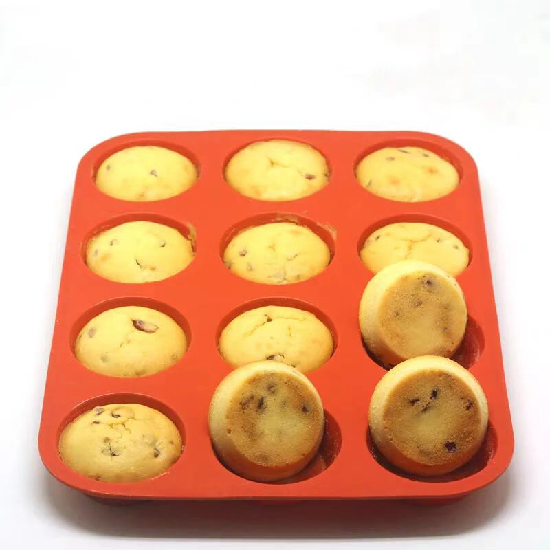 Silicone Mold Holes Mini Muffin DIY Cupcake Cookies Fondant Baking Pan Non-Stick Pudding Steamed Cake Mold Baking Tool