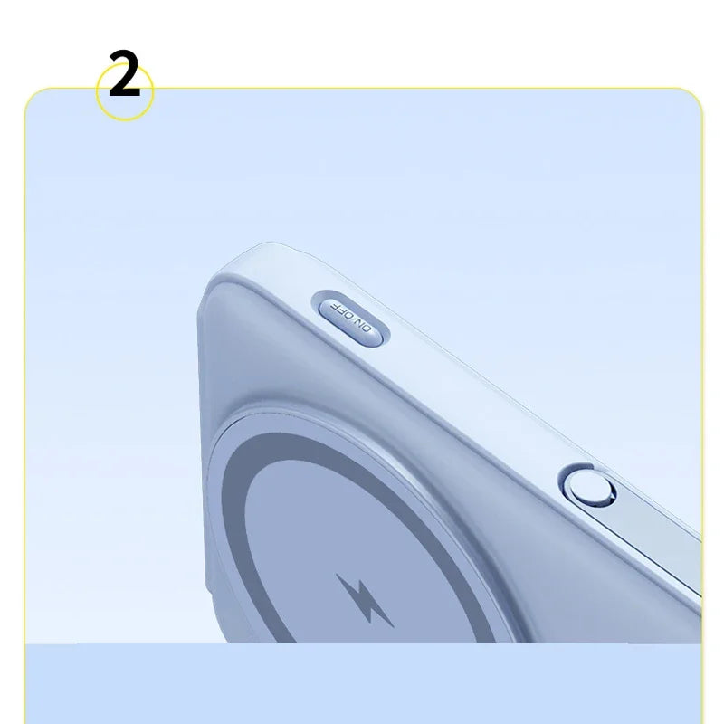 PD 22.5W Fast Charging Power Bank 20000mAh Magnetic Wireless Charger for iPhone 15 14 Samsung Xiaomi Powerbank Built USB C Cable