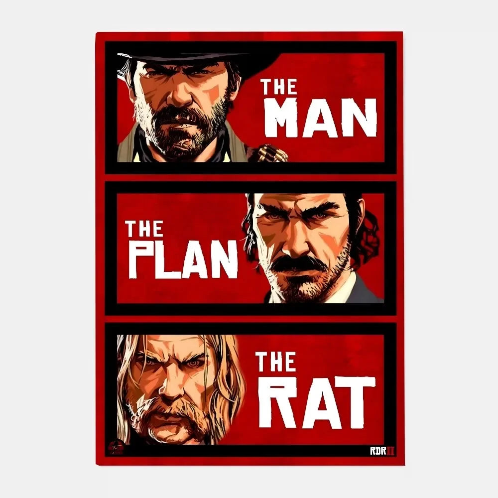 Game R-Red Dead Redemption 2 RDR2 Poster HD art canvas painting home living room bar decoration