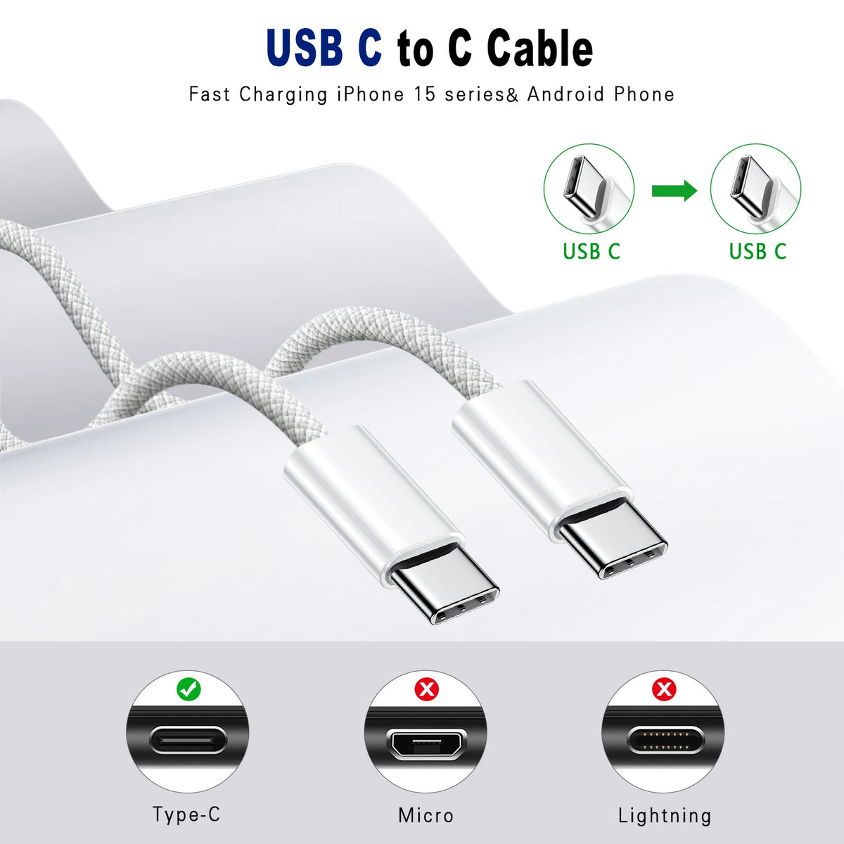 Type C to Type C Cable Data Line for Iphone