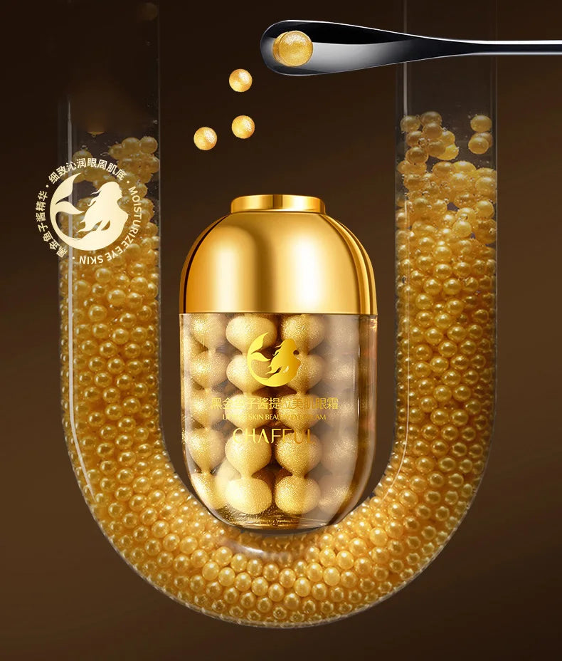 24k Black Gold Caviar Eye Cream Anti Dark Circles Eye Bags Firming Anti Aging  Moisturizing Eyes Skin Care For All Skin Types