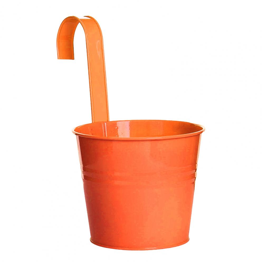 Hanging Flower Pot Natural Style Iron Metal Bucket Balcony Courtyard Home Decor Cafe Hook Wall Pot Flower Pot Garden Decoratiom