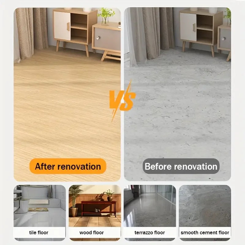 Wood Grain Peel and Stick Floor Tiles Waterproof Non-Slip Self Adhesive Vinyl Floor Sticker for Living Room Bedroom Home Decor