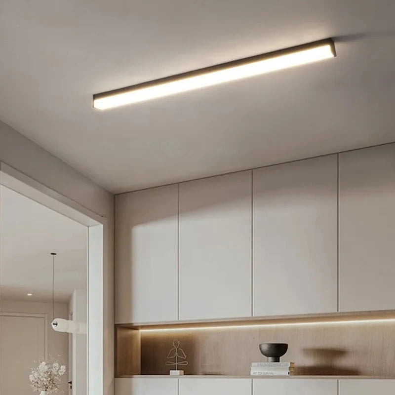 Modern LED Living Room Long Ceiling Light, Hallway Balcony, Bedroom Three Sided Illuminated Ceiling Light, Home Decoration Light