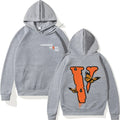 Autumn/winter Men's Loose Large V-print Hoodie Winter Casual