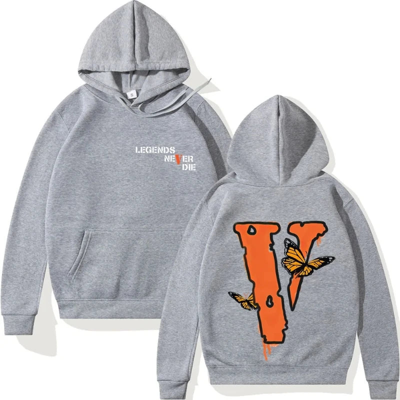 Autumn/winter Men's Loose Large V-print Hoodie Winter Casual