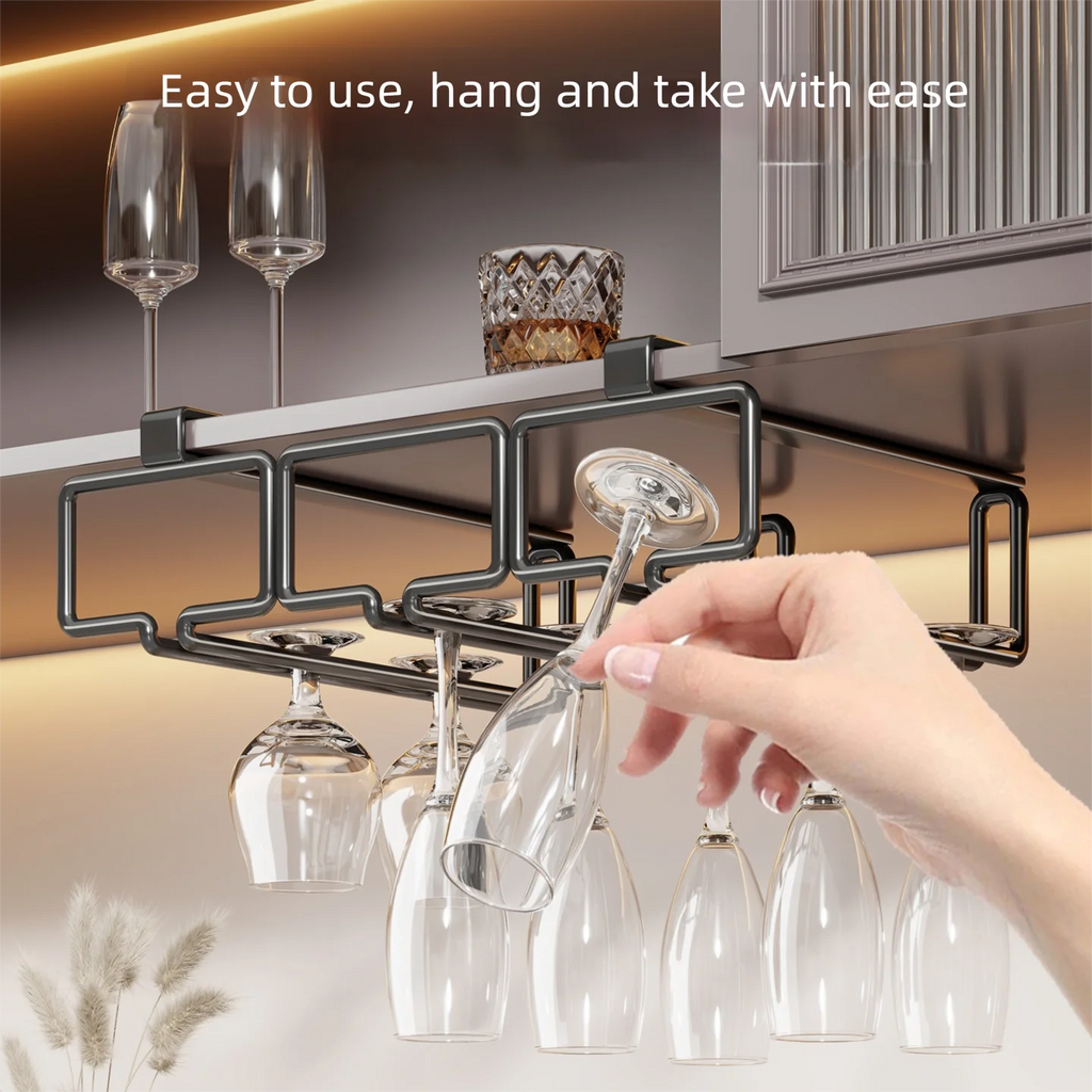 Red wine glass to hanging rack home wine cabinet goblet champagne glass partition storage rack bar bar wine glass drain rack