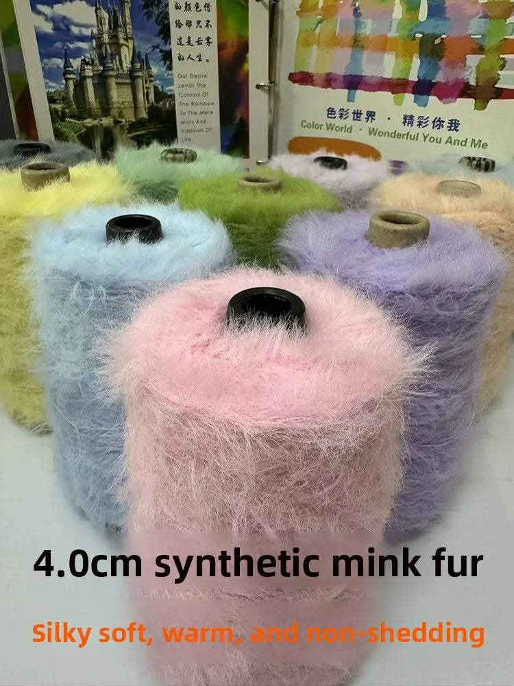 Long Hair  Fur Yarn 500g Simulation Smooth Soft Non Shedding Woolen Sweater Hat Yarn for Hand Knitting Winter Fashion