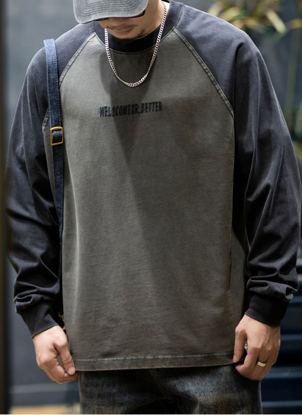 Spring Autumn High Quality Cotton Long Sleeve T Shirt Men Plus Size Patchwork Sweatshirt Korean Streetwear Fashion Sport Tops