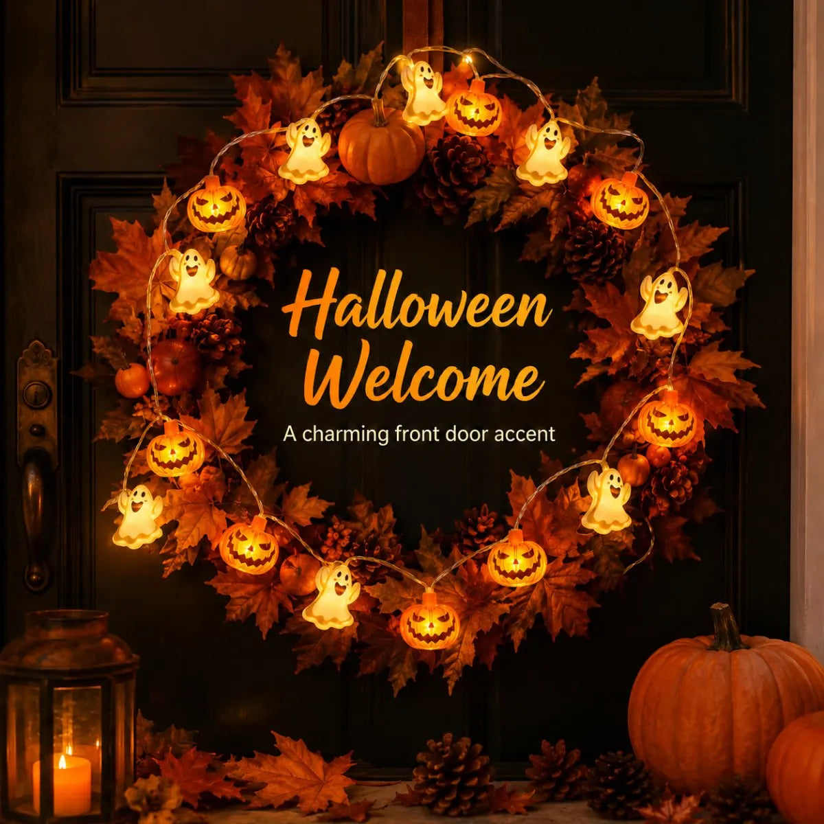 1PC 10/20LED Halloween Ghost &amp; Pumpkin String Lights Mixed
