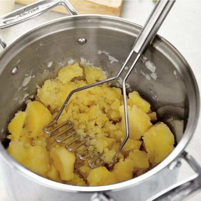 1pcs Stainless Steel Kitchen Gadget Potato Masher Press Cooking Tool Mashed Potatoes Wavy Pressure Kitchen Accessories