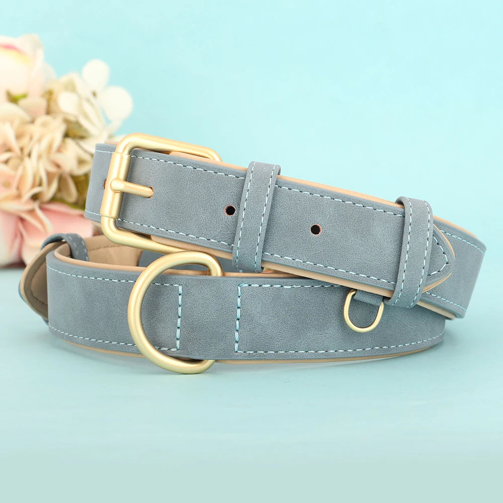 Soft Leather Padded Dog Collar Adjustable Durable Dog Collars For Small Medium Dogs Perro Bulldog Pug Pitbull Pet Accessories