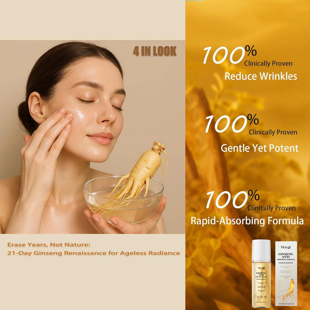 100ml Gold Ginseng Face Essence Polypeptide Lightning Moisturizing Smoothing Facial Serum for Skin Care Ginseng All Skin Types