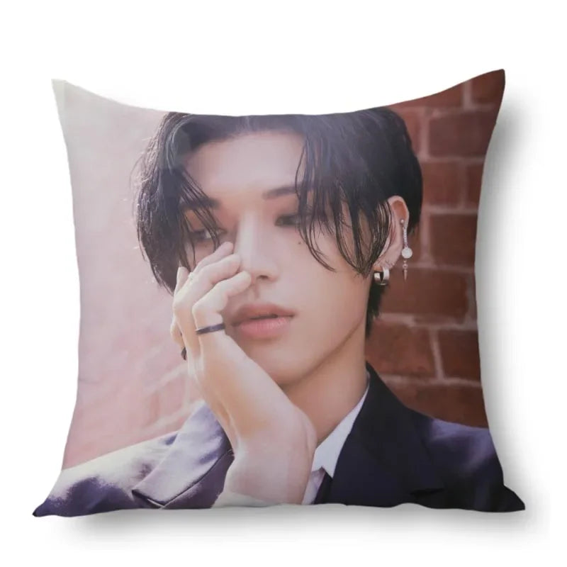 San Ateez Pillow Cover Bedroom Home Office Decorative Pillowcase Square Zipper Pillow Cases Satin Fabric Eco-Friendly WJY