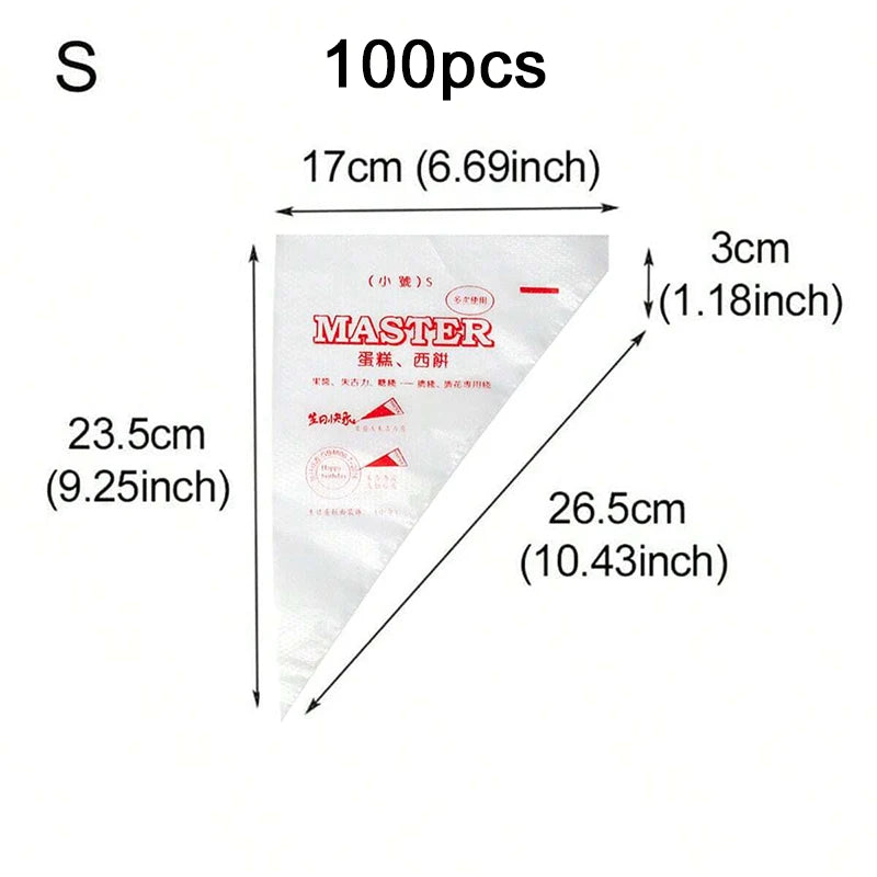 100pcs/lot Disposable Pastry Bag Transparent Plastic Household Kitchen Cake Decoration Cream DIY Tools Cookie Piping Bags TMZ