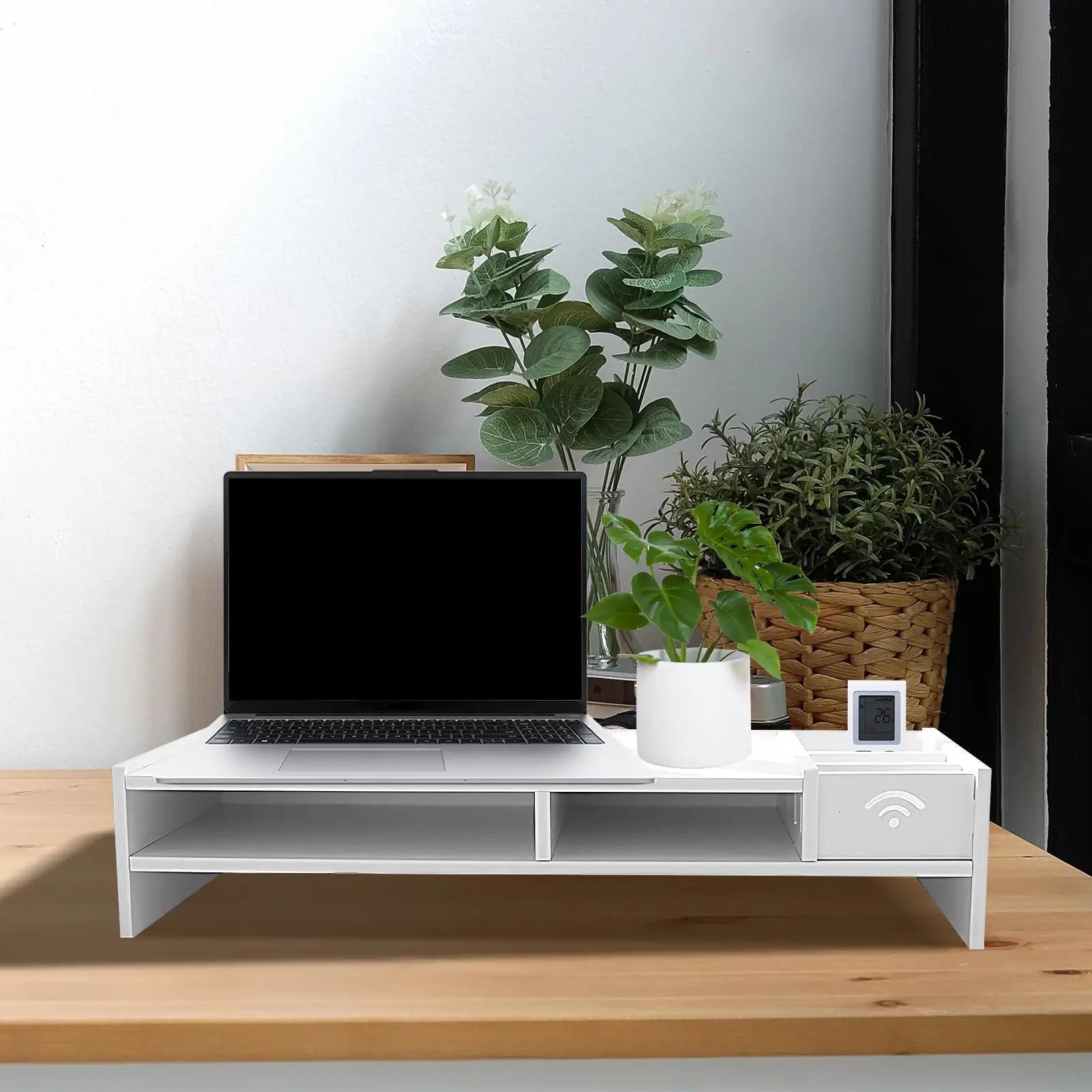 3-Tier Desk Organizer Shelf Desk Riser Height Adjustable Computer Stand Desk Shelf Riser Computer Shelf Storage Rack Stand Riser
