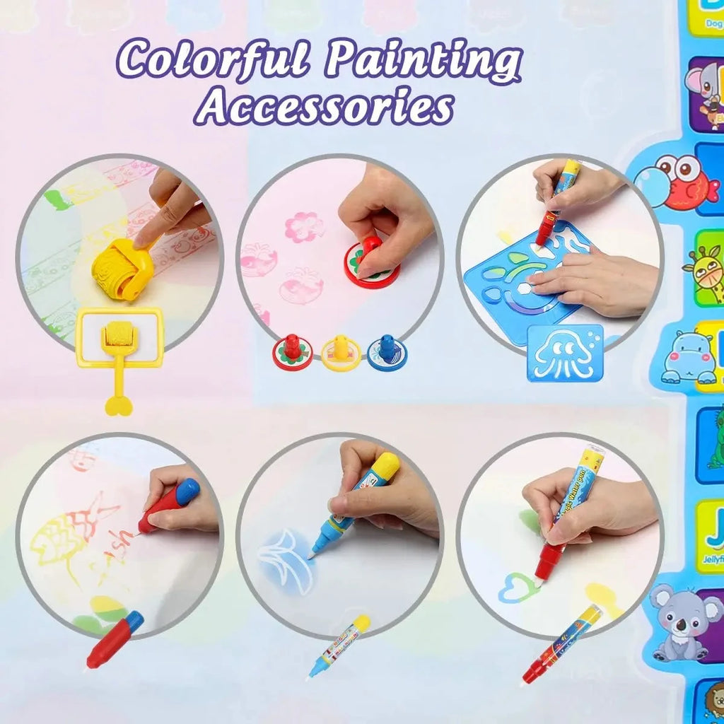 100x80CM Magic Water Drawing Mat with Reusable Magic Pens