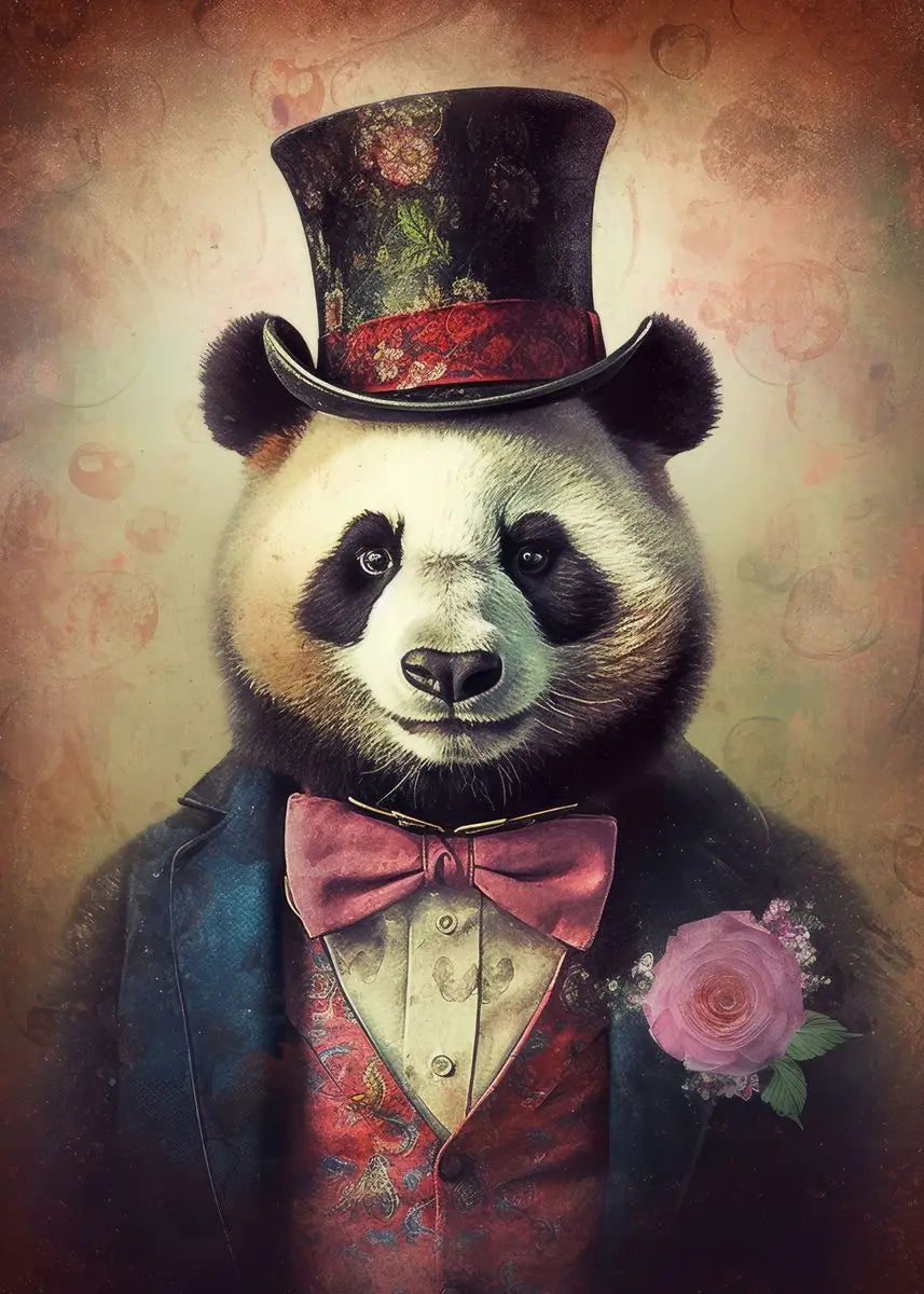 Cute Panda Blowing Bubbles Poster Graffiti Animals Art Print Canvas Painting Wall Pictures Living Room Room Home Decor Gift