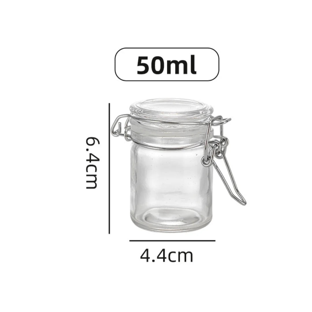 Buckle Glass Jar Transparent Airtight Glass Jar Wide Mouth Container Stylish Sealed Storage Jar For Spice Organization Coffee