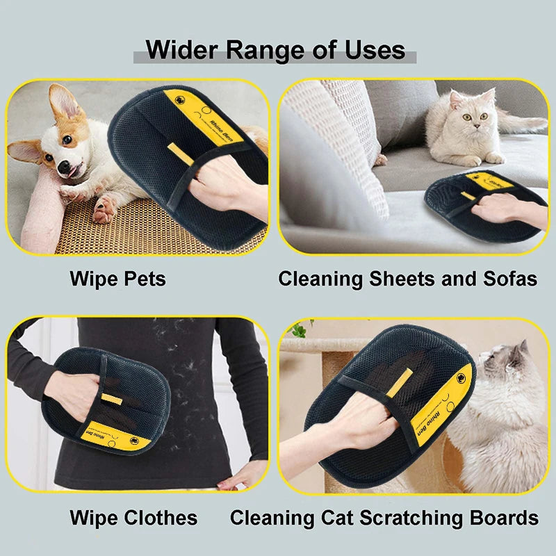 Pet Electrostatic Hair Removal Gloves Dog Cat Hair Removal Brush Gloves Hair Adhesive Gloves Carpet Clothing Hair Cleaning Brush