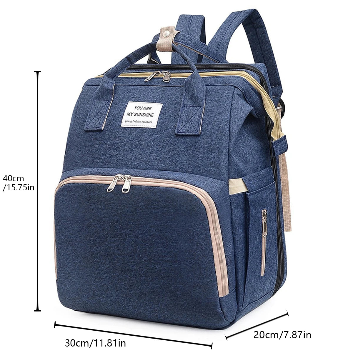 Foldable Bed Diaper Bag with Changing Station Insulated Pocket