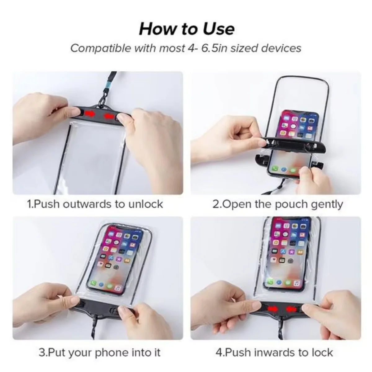 10/1PCS Transparent Waterproof Mobile Phone Pouch Neck Hanging Touchable