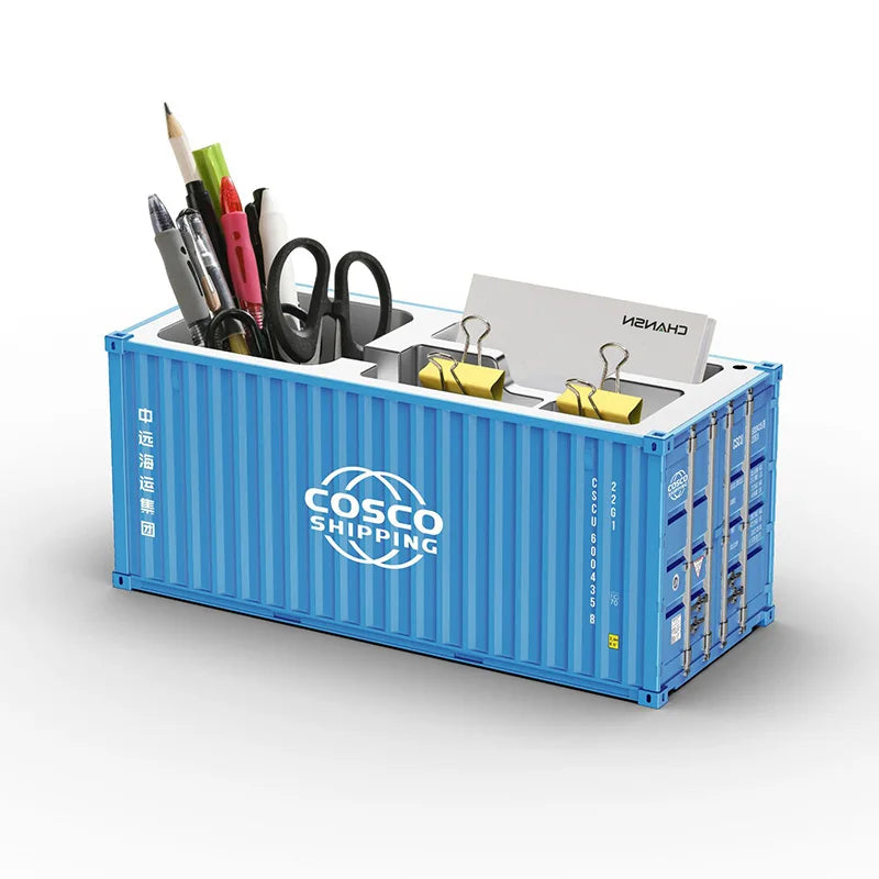 1/20 Scale Simulated Shipping Cargo Container Model Pen Holder Storage Box New Styles Plastic Storage Box Desktop Organizer