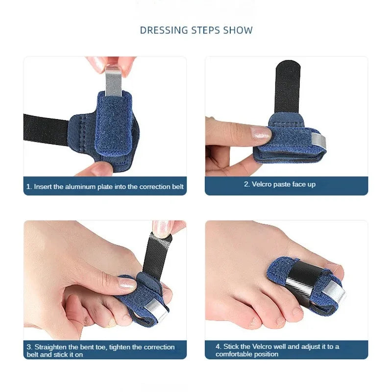 Toe Splint Straightener For Hammer Toe Corrector Crooked Toe Claw Toe Stabilizer Support Brace Wrap Pain Relief Kids Adults