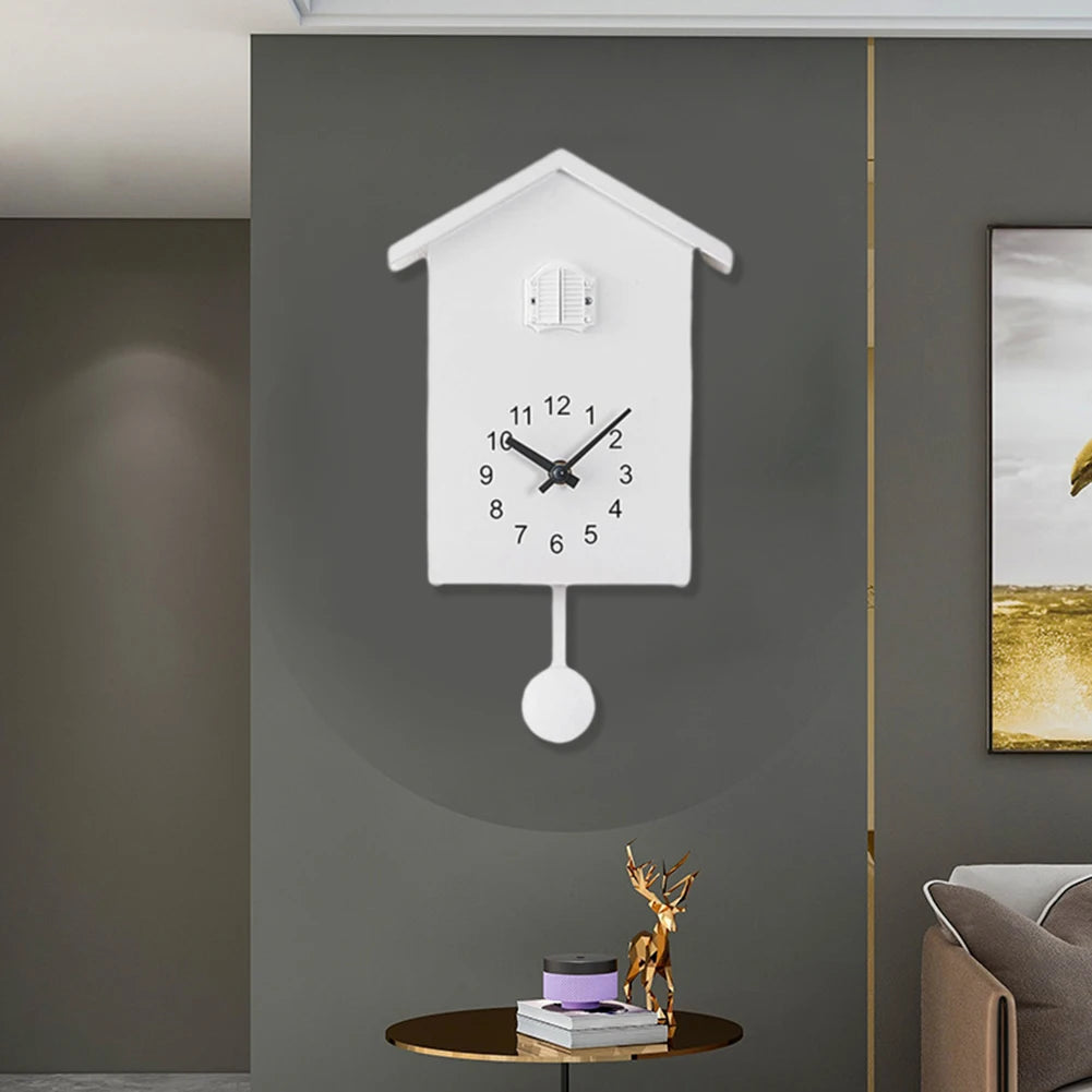 1pc Cuckoo Clock Voices Call Bird House Wall Art Home Living Room Office Decoration Home Decor ABS Wall Clocks
