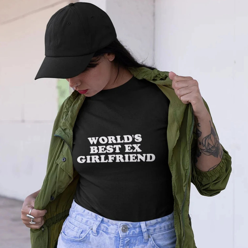 World's Best Ex Girlfriend 90s Girls T-Shirt Women's Fitted Tee Summer Cotton Trendy Top Drop Ship