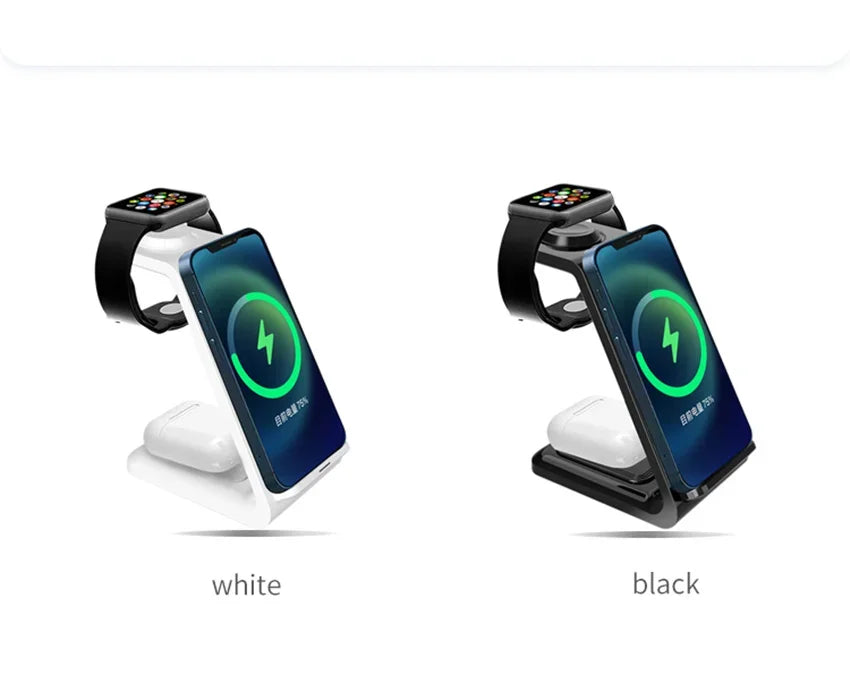 3 in 1 Wireless Charger Stand Fast Charging Dock Station for iPhone 15 14 13 12 11 X 8 Apple Watch 8 7 6 iWatch Airpods Pro