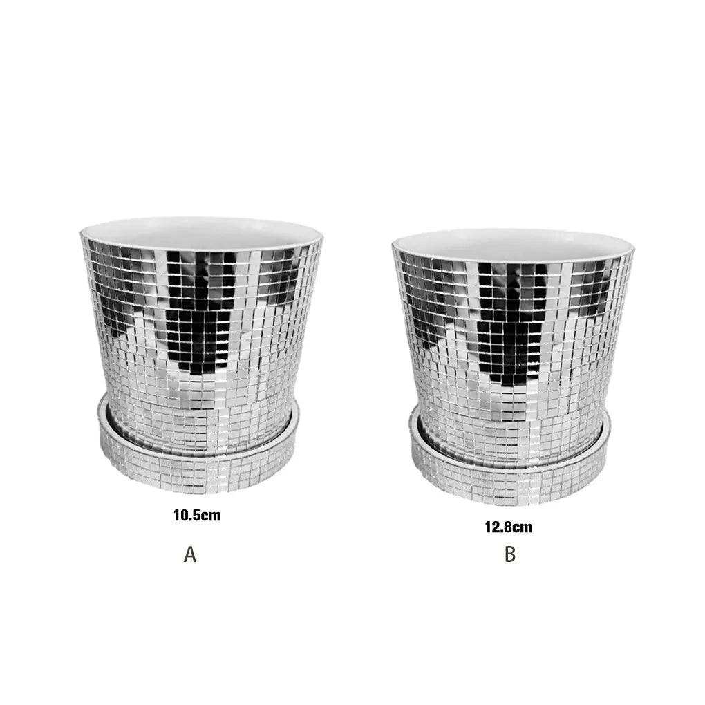 Glass Square Ceramic Disco Ball Vase Modern Twist To Home Decor Simple And Fashionable Square Shape 10.5cm/12.8cm