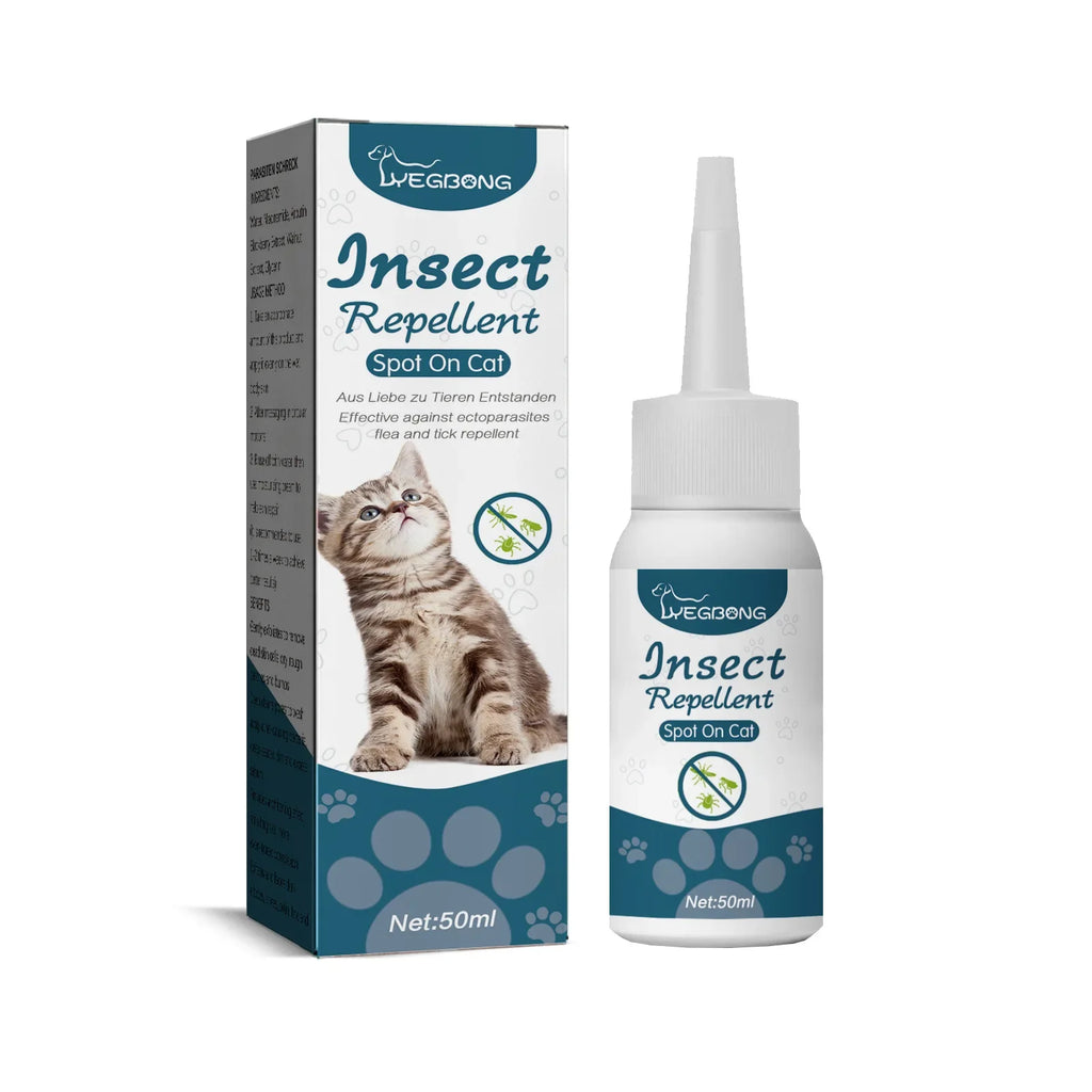 Pet Fleas Killer Drops Lice Mite Removal  Insect Repellent for Cats and Dogs, Skin Cleaning in Vitro Pet Anti Tick Drops Agent