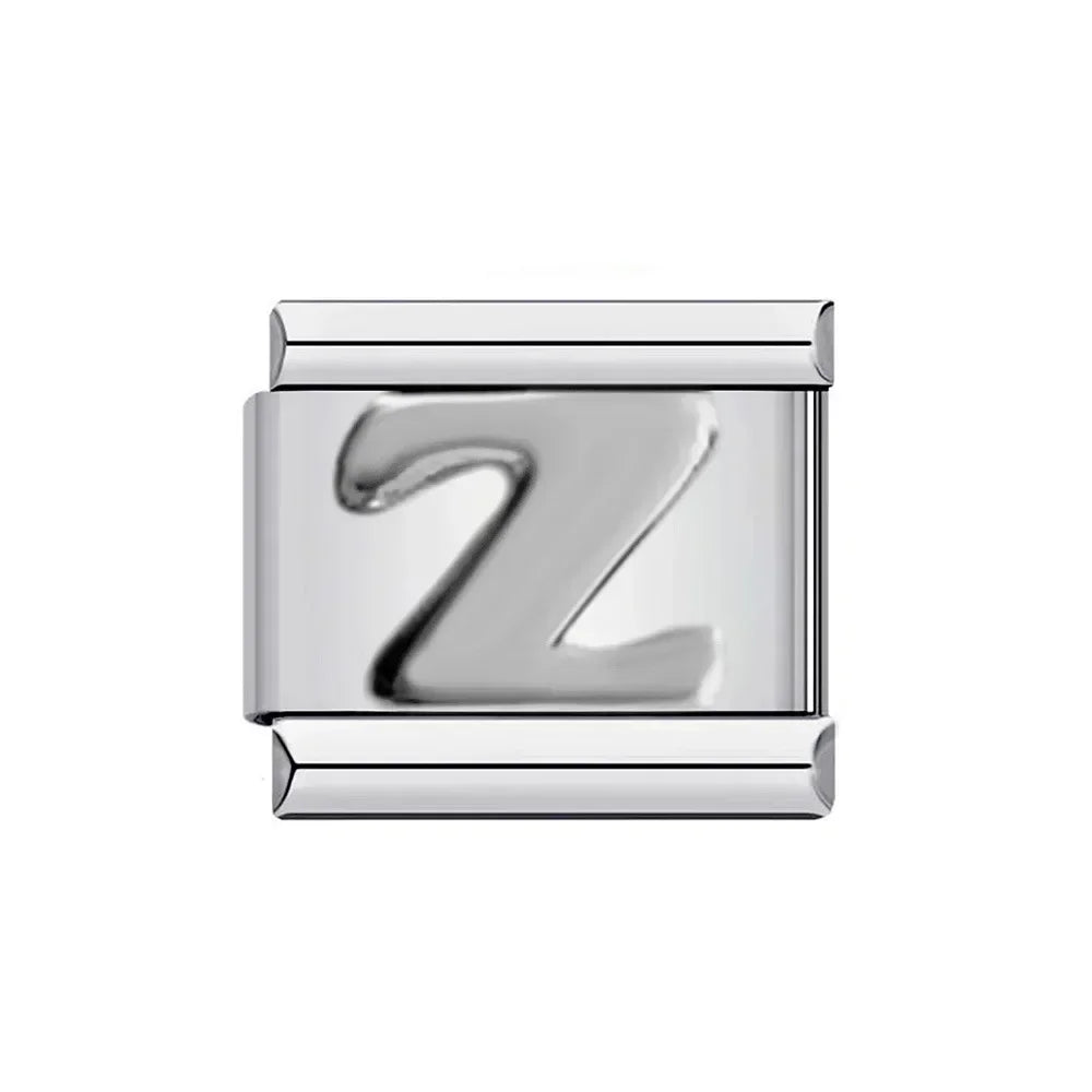 Y2K Silvery Color 26 English Letters Italian Charm Fashion Links