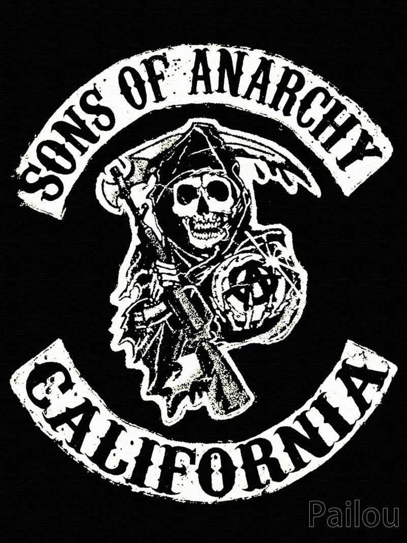 Son Of Anarchy 5D DIY Diamond Painting Full Round Drill Mosaic Death Skull Motorcycle Cross Stitch Handwork Home Decor