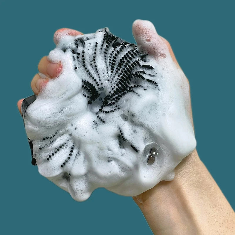 1pc Soft Silicone Exfoliating Brush Cleanser Manual Body Cleansing Scrubber Shower Gentle Massage Bath Brush For Men Woman