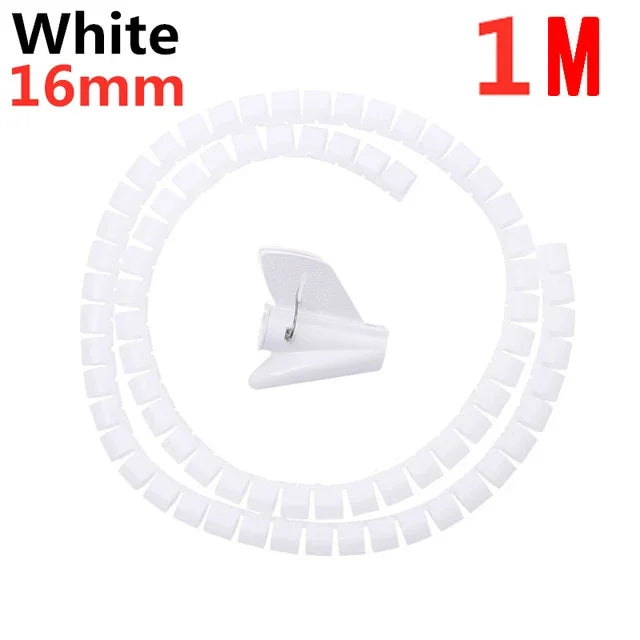 Cable Wire Protector Cable Organizer Flexible Spiral Protector Wire Desk Organizer Office Computer Cord Protective Tube Clip