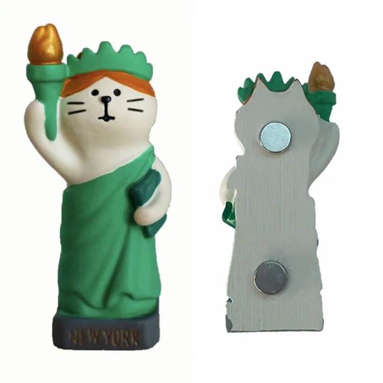 Resin Cute Cartoon Cat Fridge Magnetic Sticker Kawaii Zakka 3D Refrigerator Magnet Cute Magnets Home Decor New مغناطيس ثلاجة