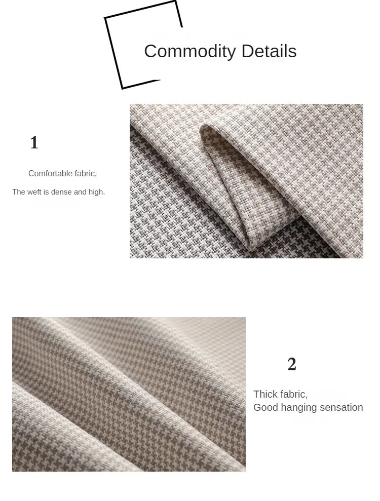 High-end Thousand Bird Grid Sofa Fabric Thickening Plaid Cotton Linen Cloth Tablecloth Pillow Cushion Cover Handmade DIY Fabric