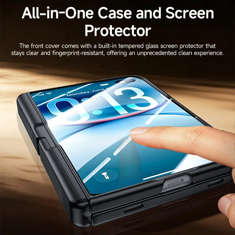 Fold Phone Cover Case With Screen Protector