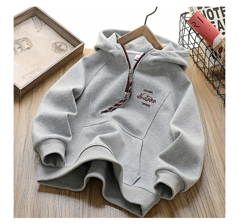 IYEAL Kids Clothes Boys  Children's Long sleeved Letter Hooded Sweatshirt Kids Casual Clothing Boys Spring New Hooded Sweatshirt
