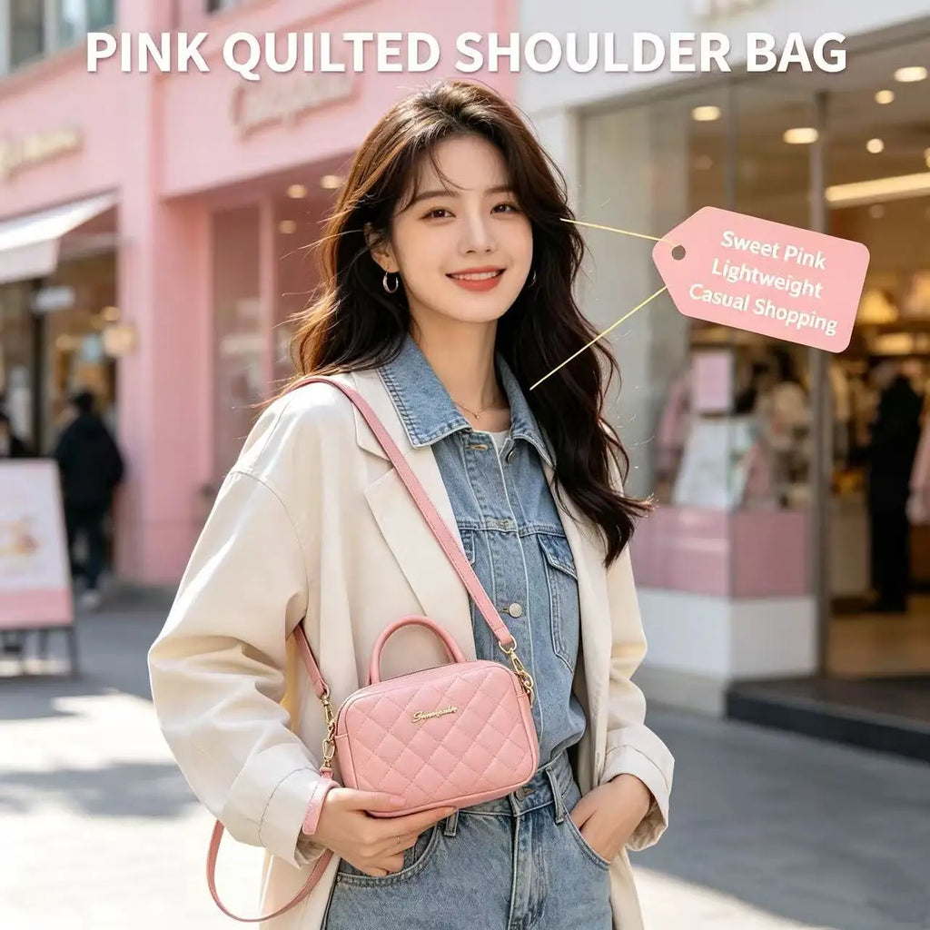 Women's Small Crossbody Bag Trend Diamond Grid embroidery Camera