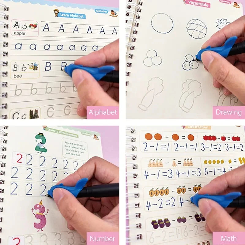 Handwriting Workbooks Practice Copybook Magic Reusable Calligraphy Handwriting Tracing
