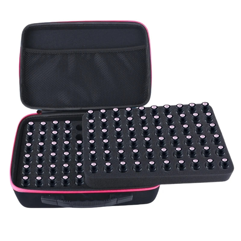 Sleek Essential Oil Storage Bag 120 Girds Storage For 5-10ML Bottles Sturdy EVA Travel Case For Home Travel Presentations
