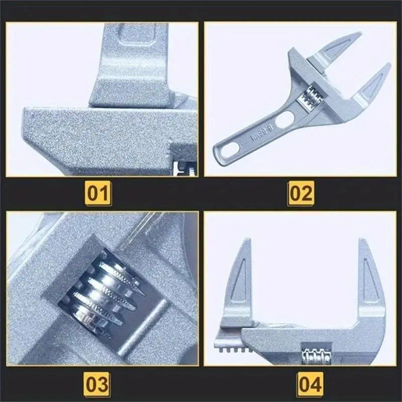 1Pc Mini Adjustable Bathroom Adjustable Wrench Strong Clamping Large