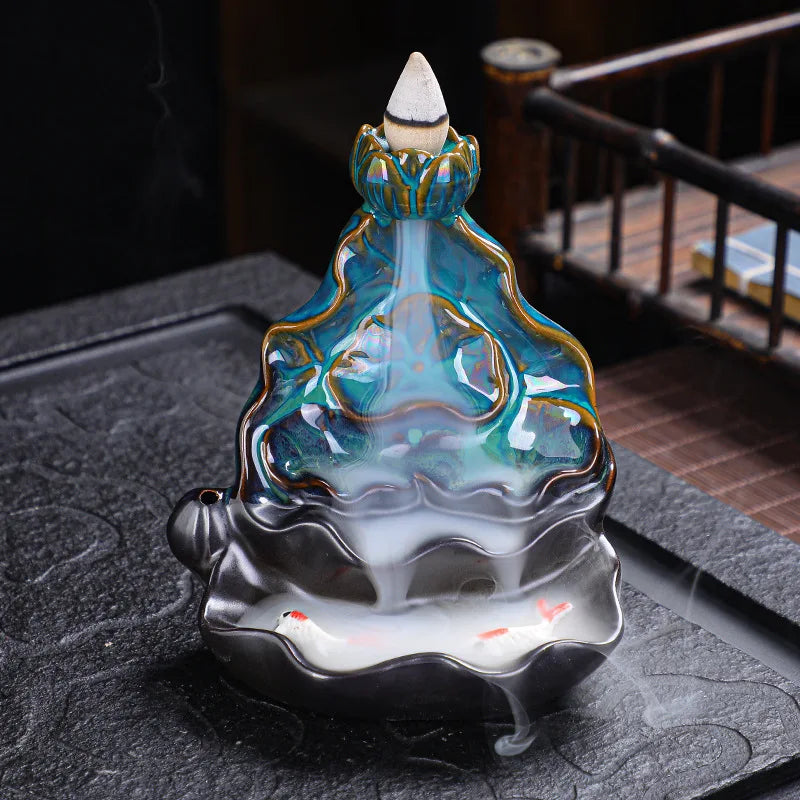 Creative Home Decor Backflow Stick Incense Burner Ceramic Censer Home Decoration Use In Home Teahouse Zen Yoga Decor Ornament