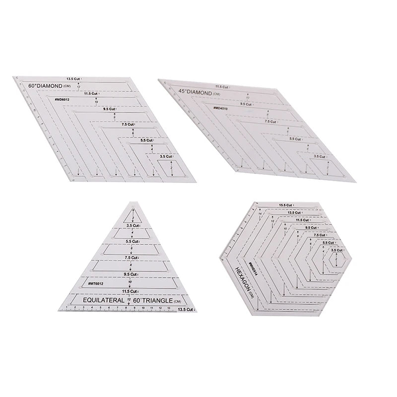DIY Sewing Patchwork Ruler Multi Functional Angle Cutting Ruler Acrylic Anti Slip Sewing Ruler Round Edge Template Ruler