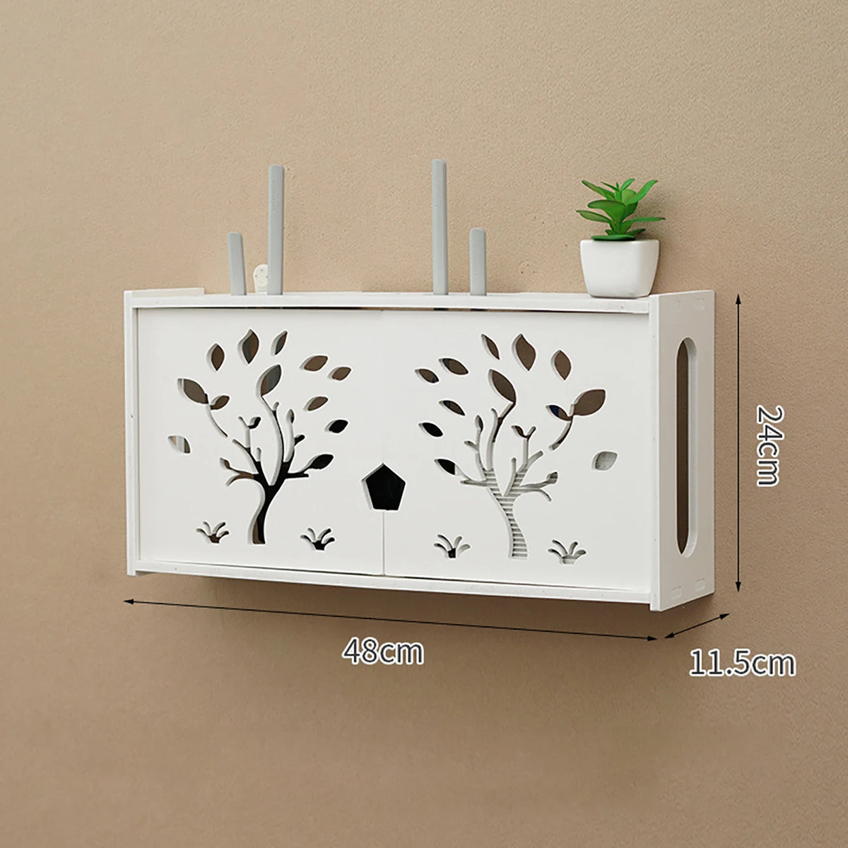 Punch-free Double Layers Wall Shelf TV set-top Box Rack Living Room Router Wall Hanging Storage Box Wireless Wifi Router Shelf